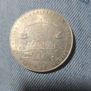 1965 75th Anniversary State Of Wyoming Commemorative Coin